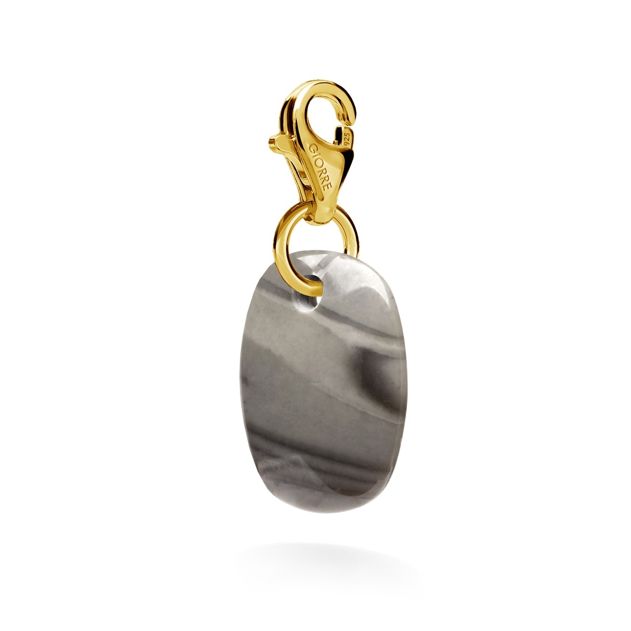 CHARM 85, STRIPED FLINT, SILVER 925, RHODIUM OR GOLD PLATED