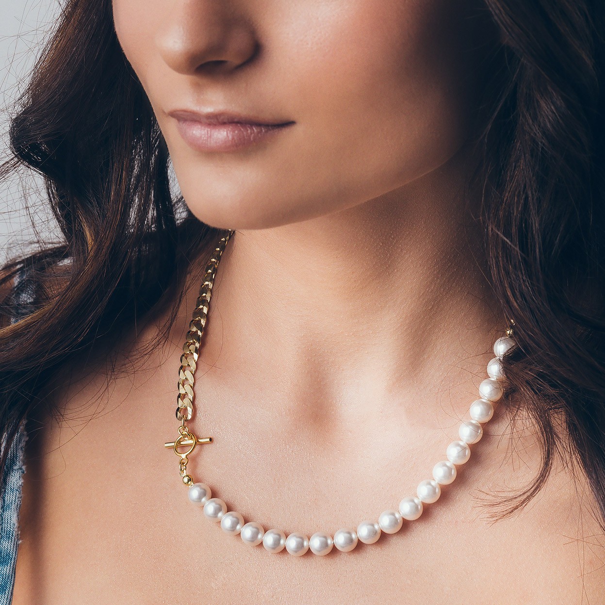 Pearls choker charms base T°ra'vel'' , Silver 925