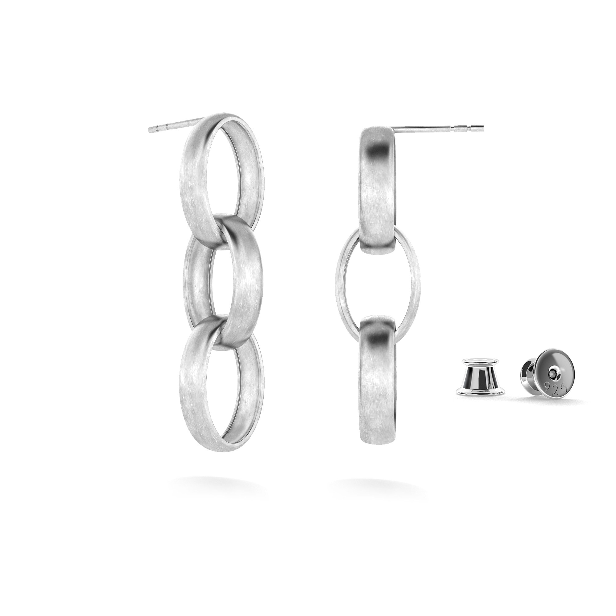 Sterling silver long earrings 925