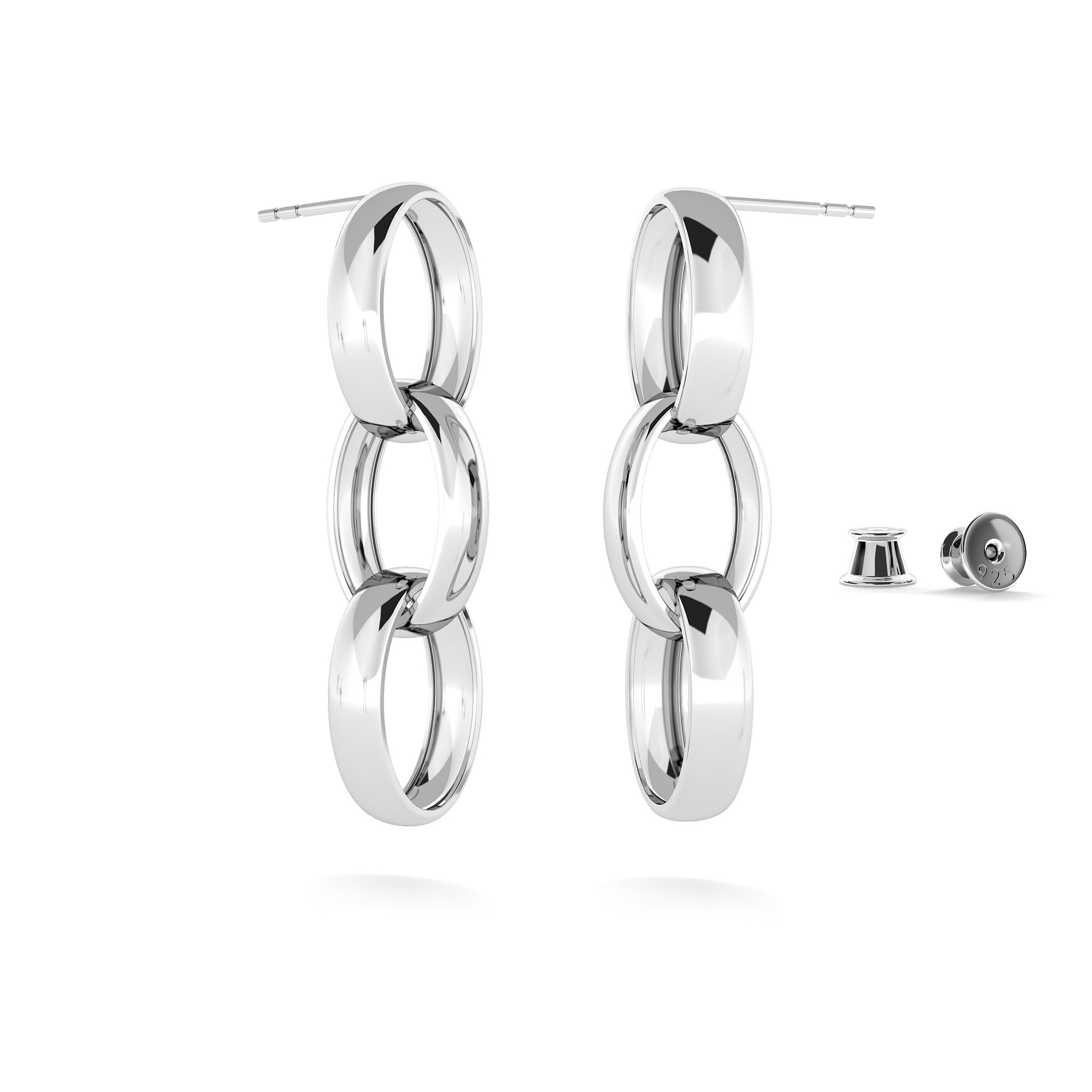 Sterling silver medium earrings 925