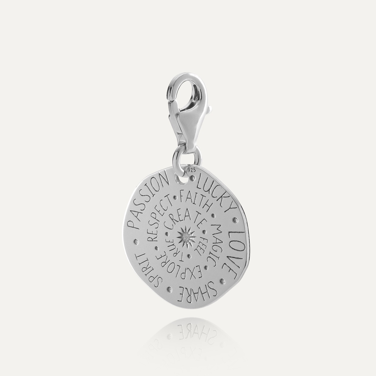 Joanna D'arc coin pendant charms bead sterling silver