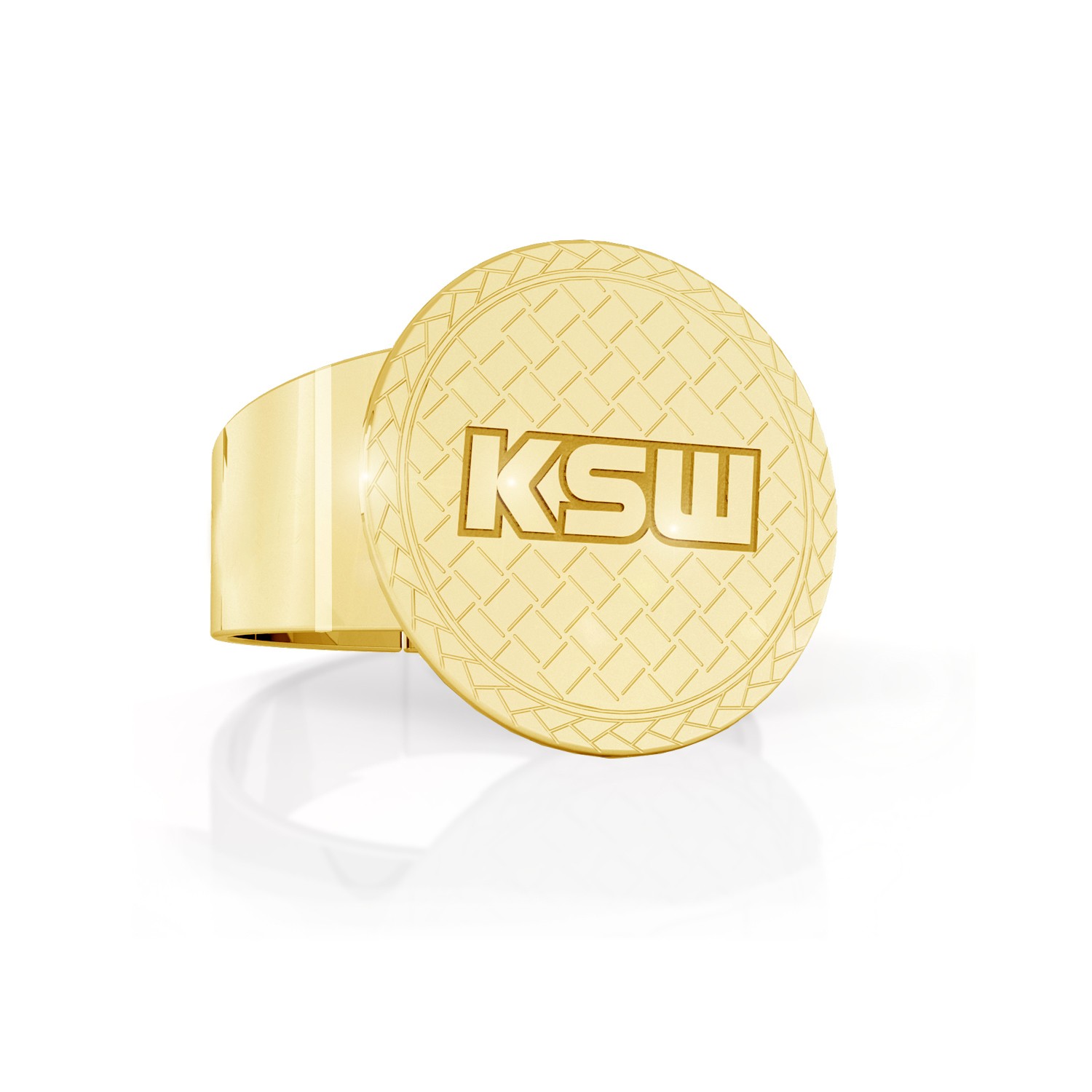 Srebrny fakturowany sygnet z logo KSW, srebro 925