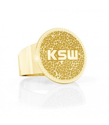 Anillo de sello con logo KSW, plata 925