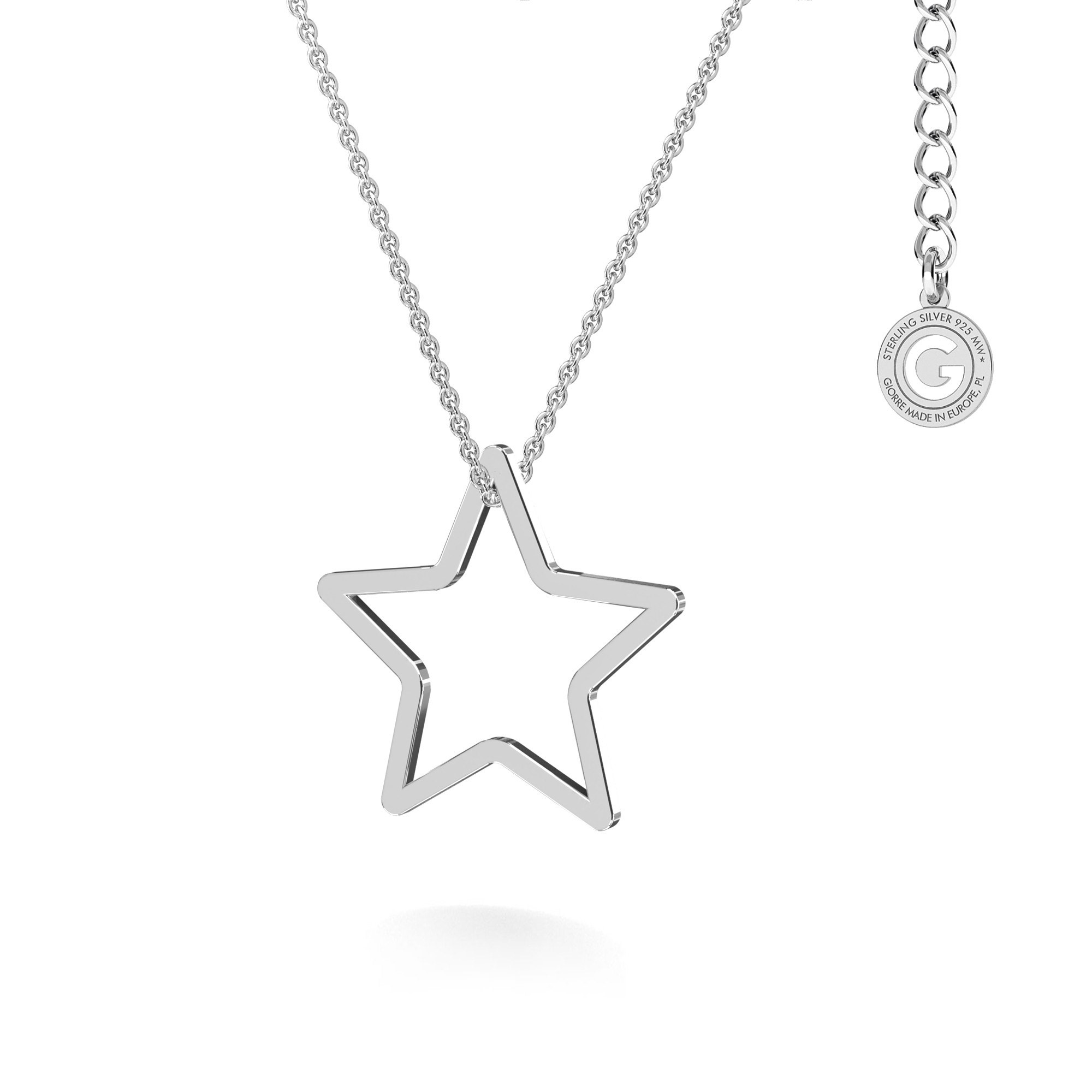Naszyjnik ażurowa gwiazda, T°ra'vel'' srebro 925