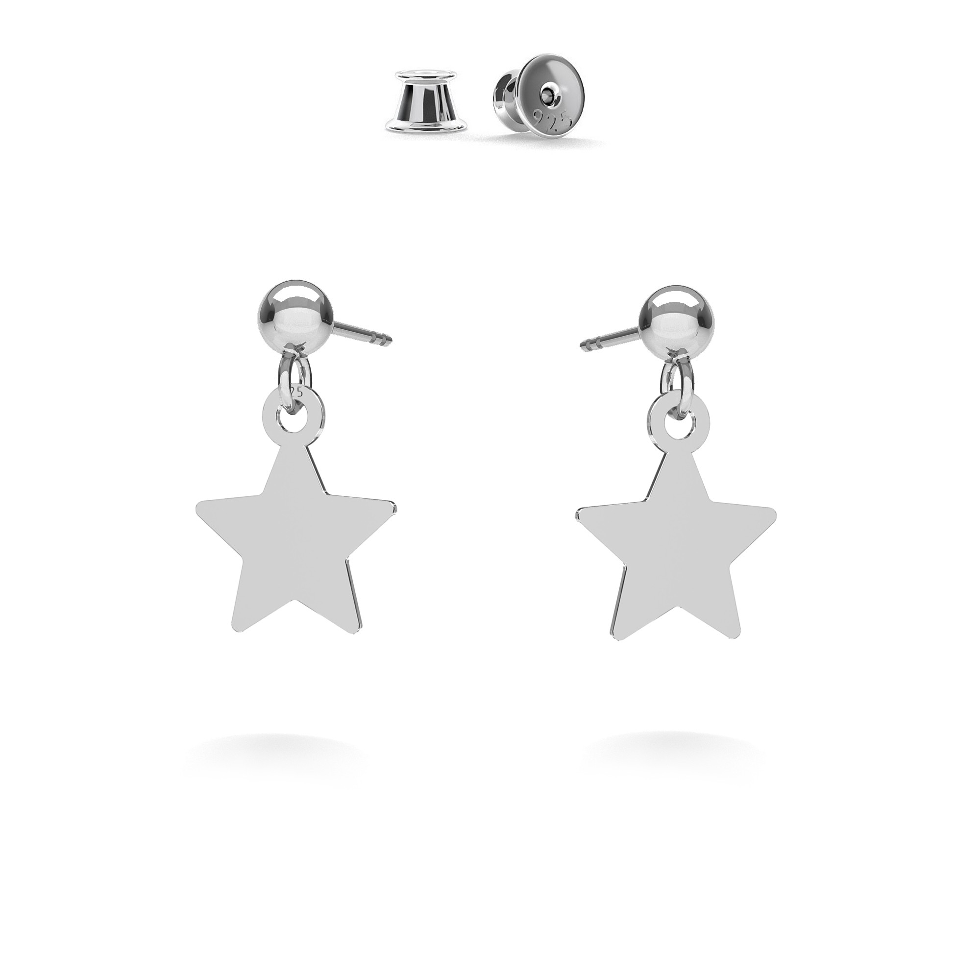 Star drop earrings T°ra'vel'' , silver 925