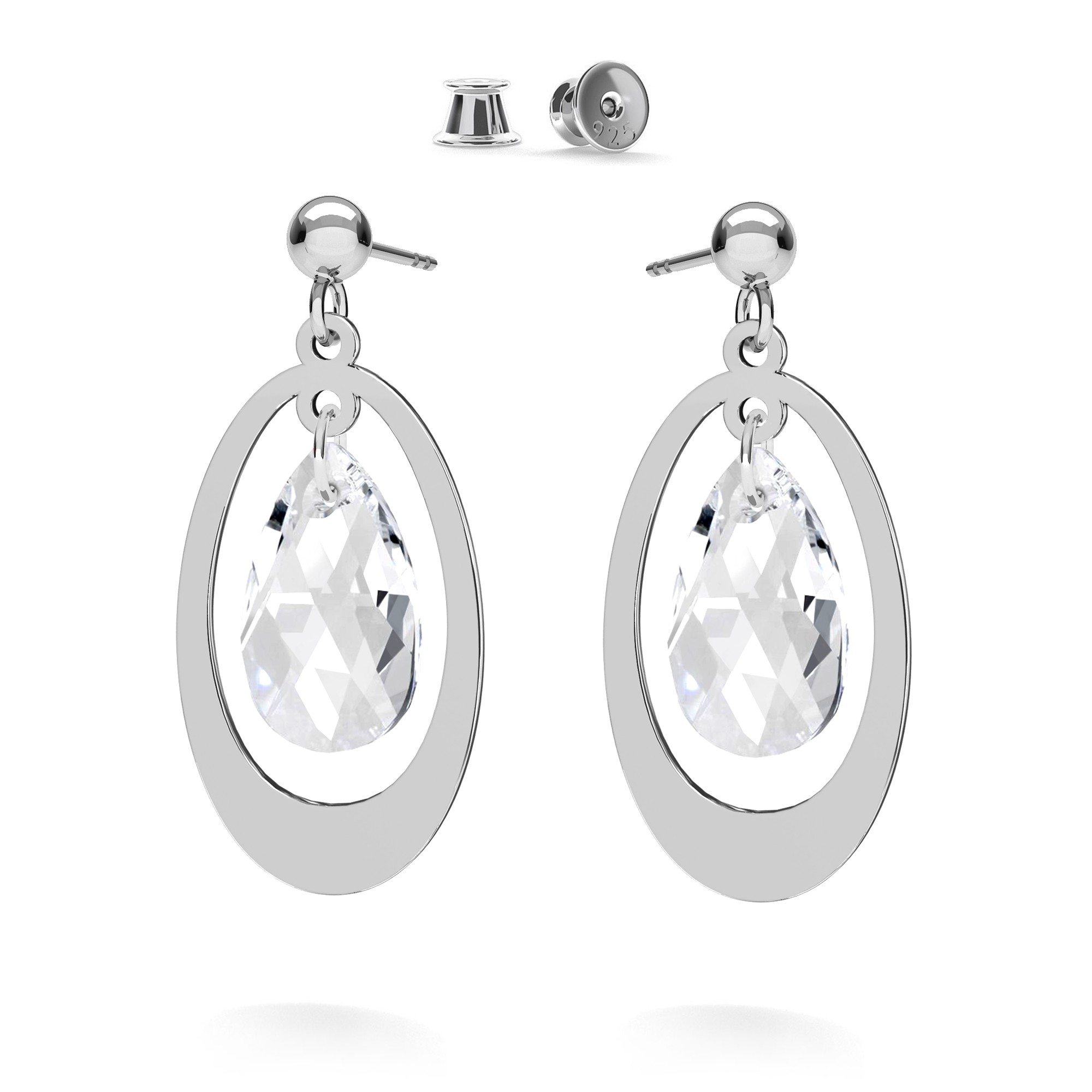 Small star drop earrings T°ra'vel'' , silver 925