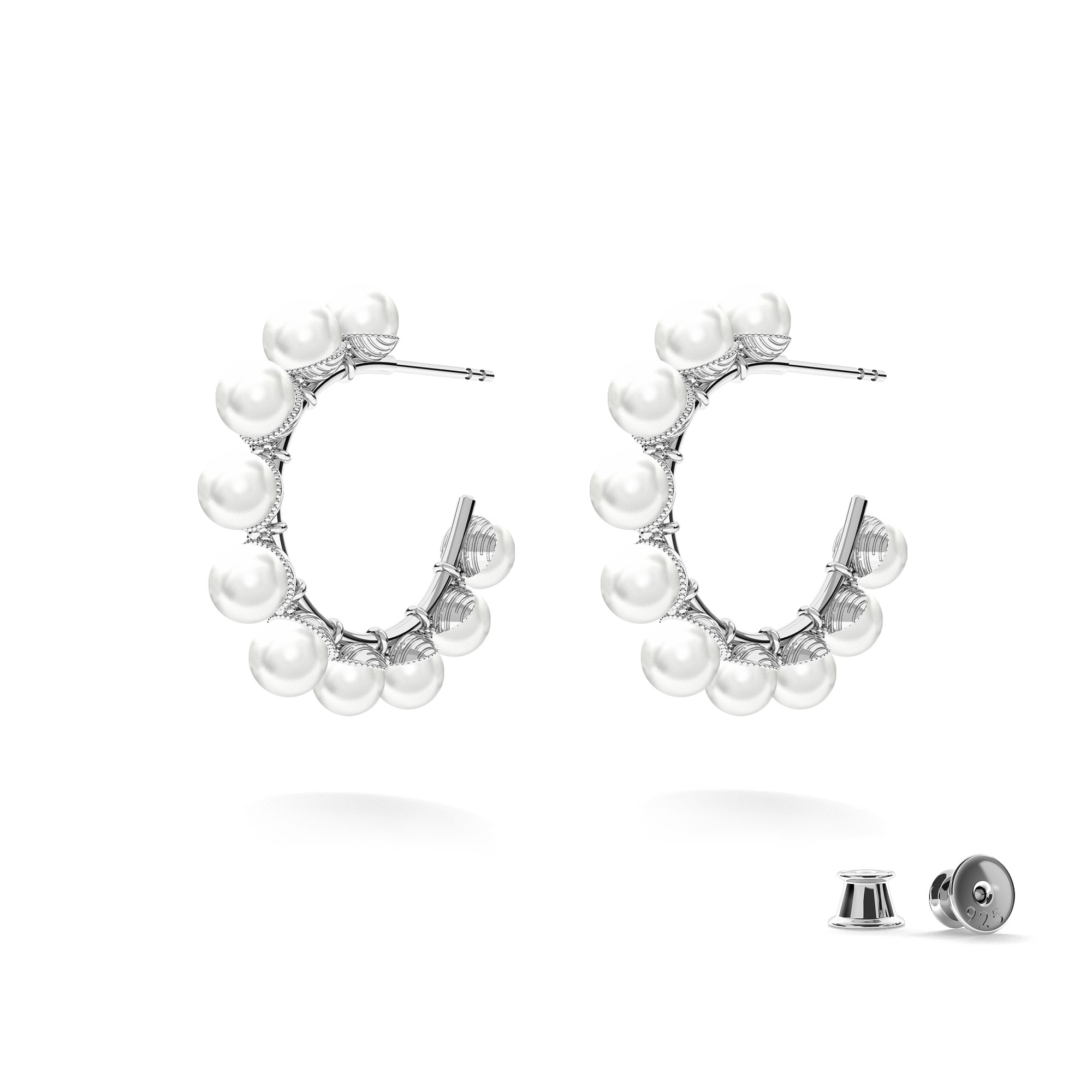 Swarovski crystal heart earrings T°ra'vel'' , silver 925