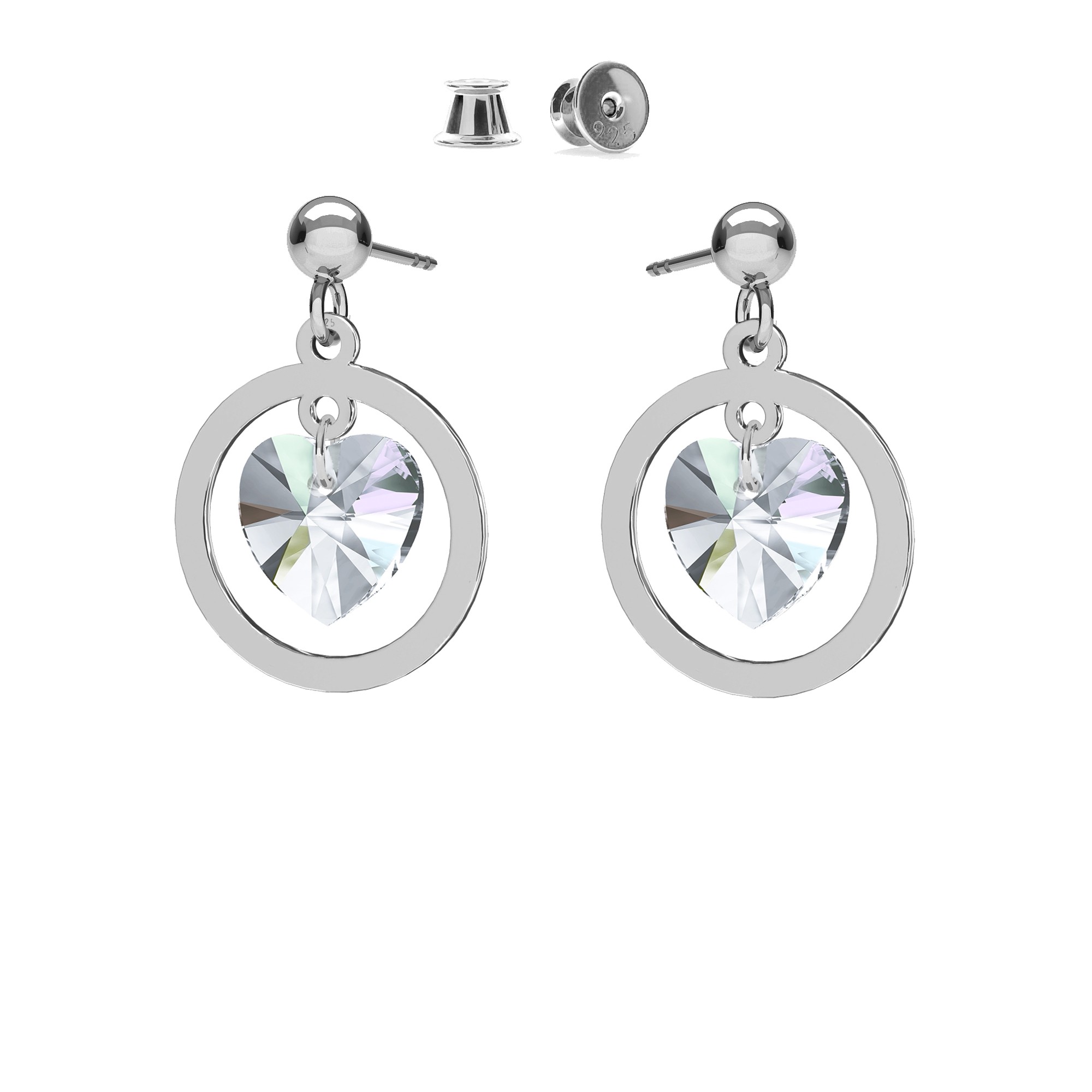 Swarovski crystal drop earrings T°ra'vel'' , silver 925