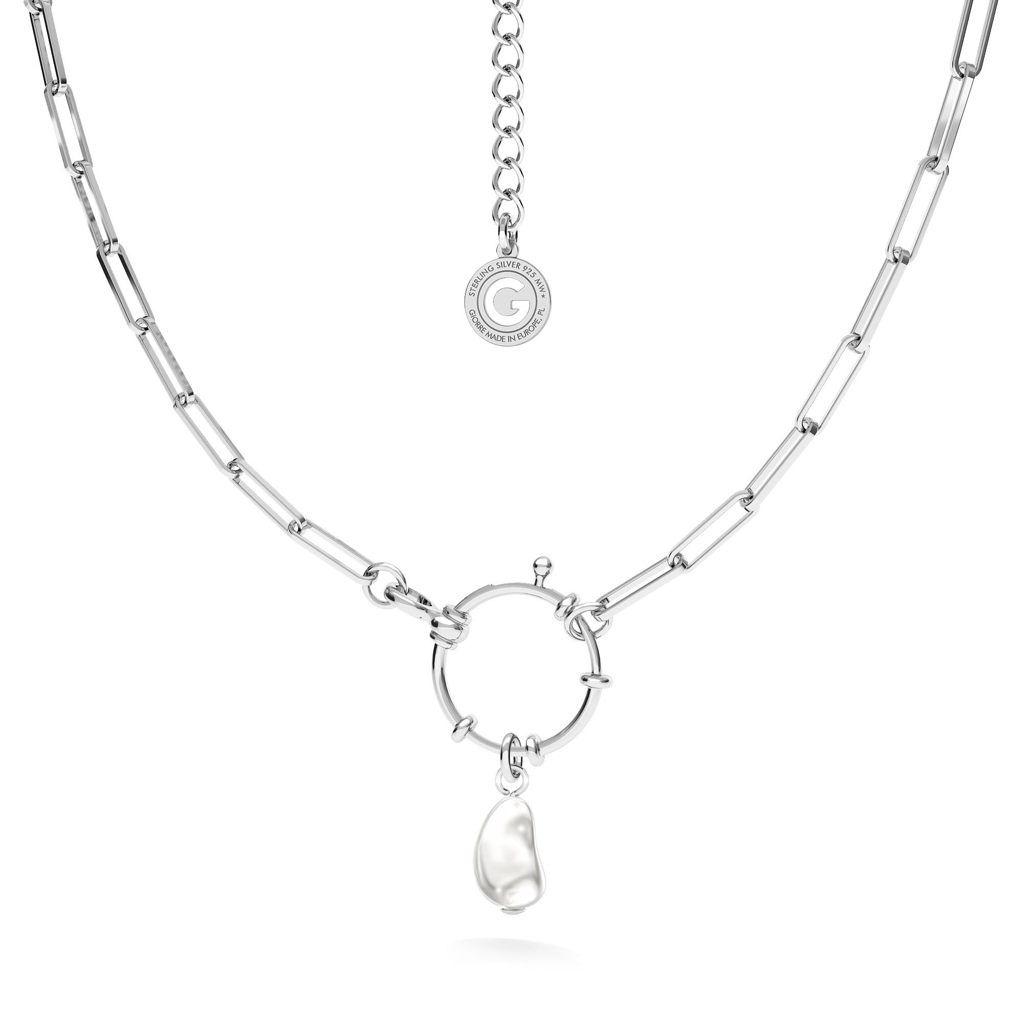 Unregelmäßige Perle halskette silber 925