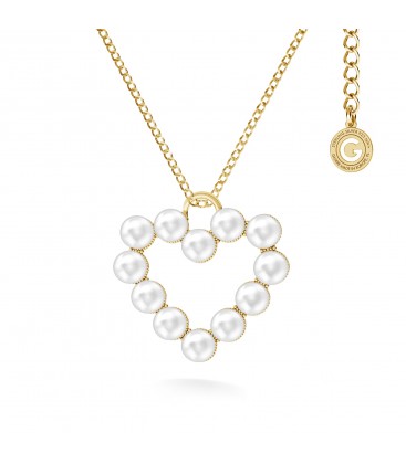 Heart necklace with GAVBARI pearls, silver 925 & GAVBARI