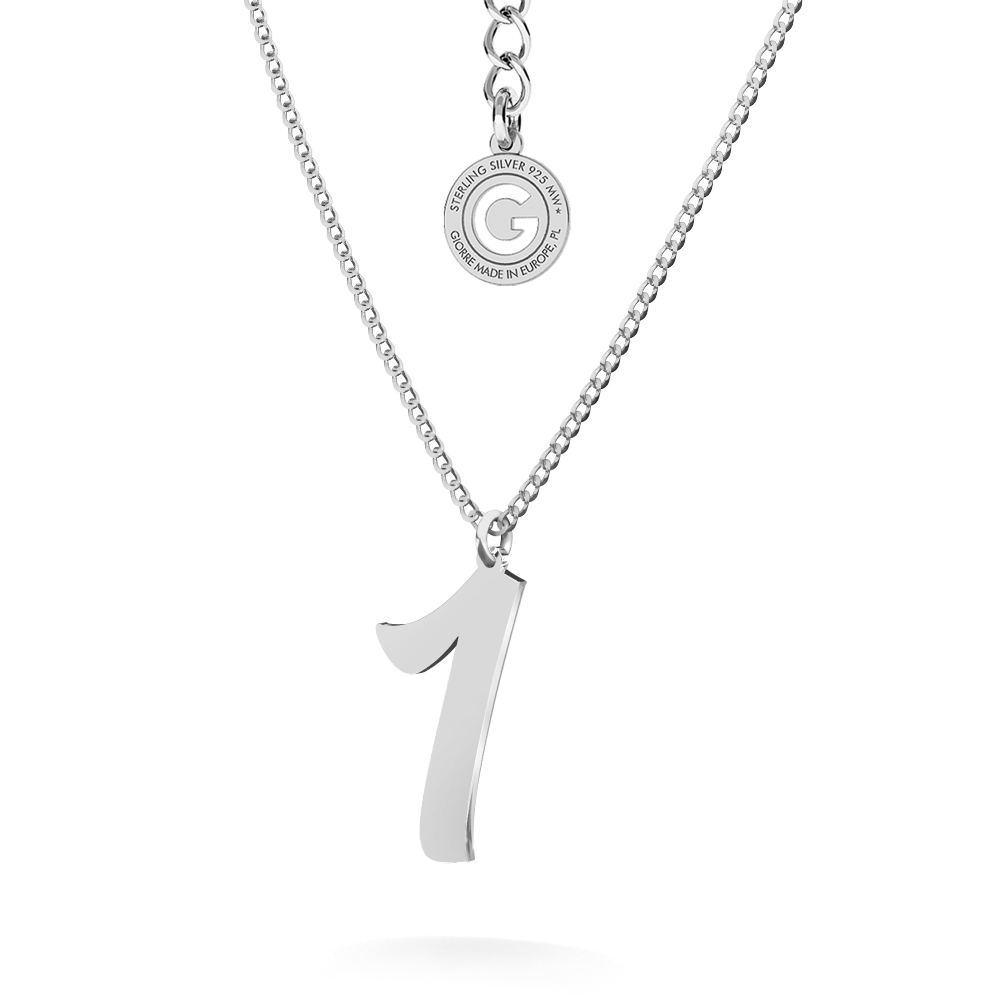 Necklace with letter, sterling silver 925