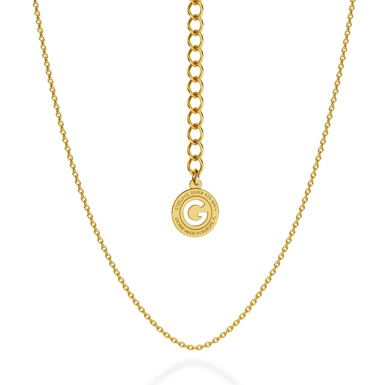LIGHT SILVER NECKLACE 55 CM, GOLD PLATED (YELLOW GOLD)