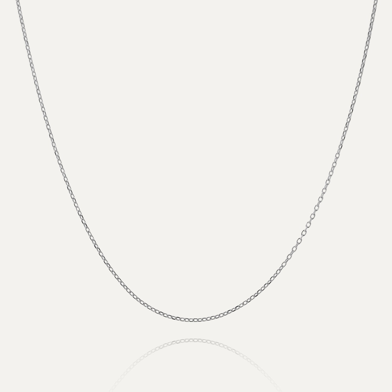 LIGHT SILVER NECKLACE 55 CM, RHODIUM PLATED