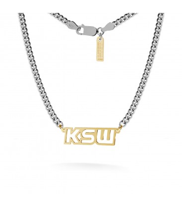 Logo necklace with KSW sign, curb chain, silver 925