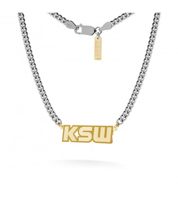 Silver necklace with KSW pendant, curb chain, silver 925