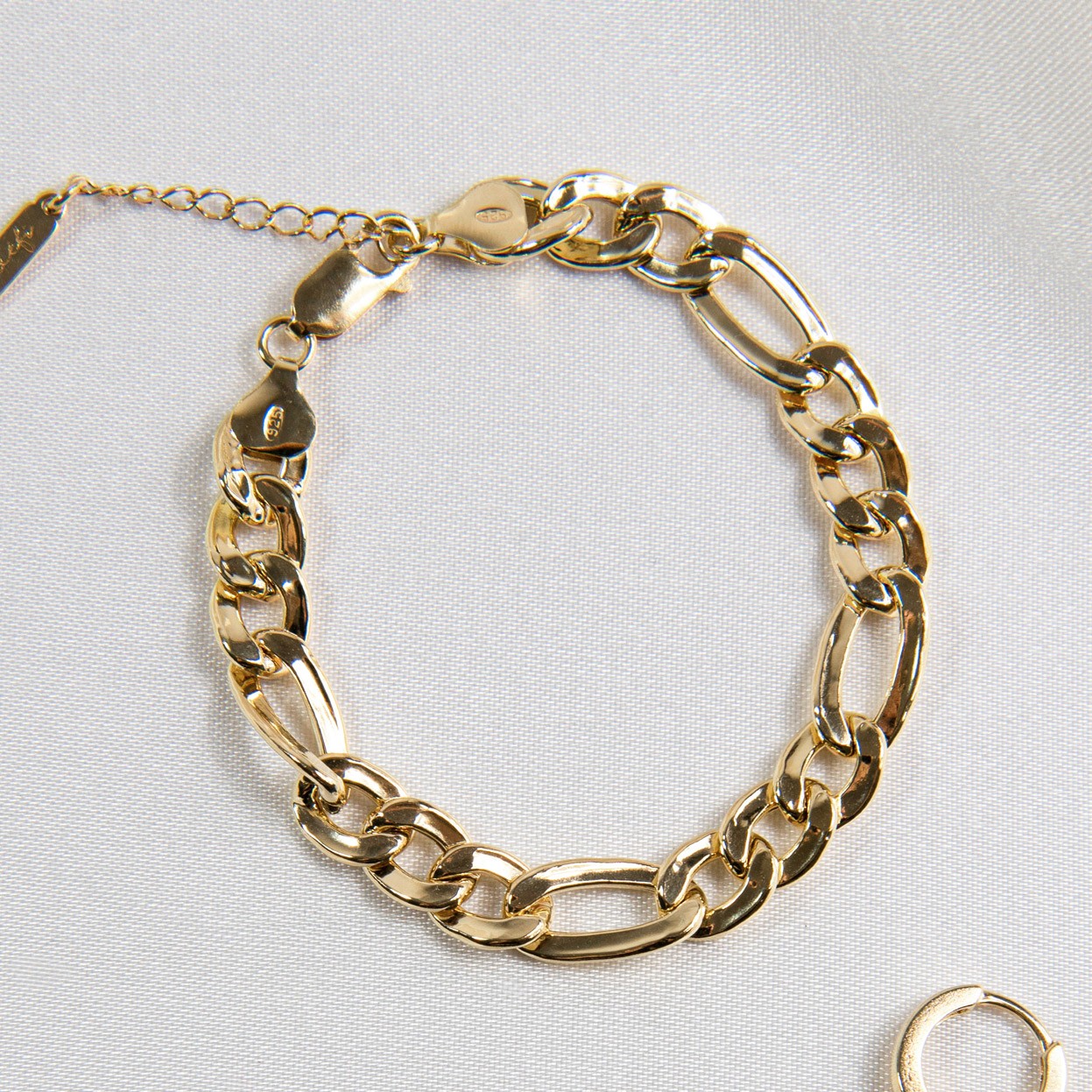 Figaro chain bracelet with pearls T°ra'vel'' , Silver 925