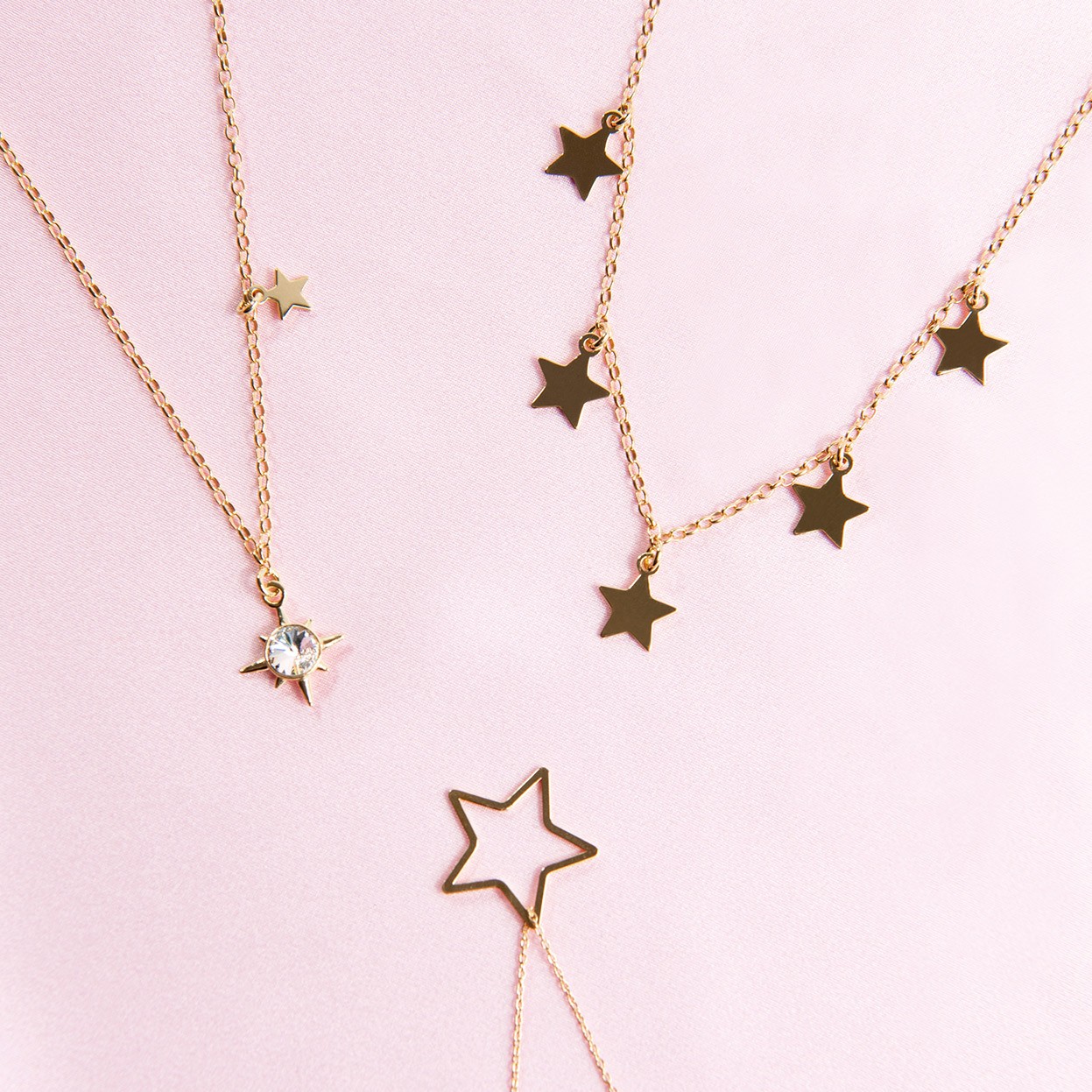 Silver openwork star necklace T°ra'vel'' , silver 925