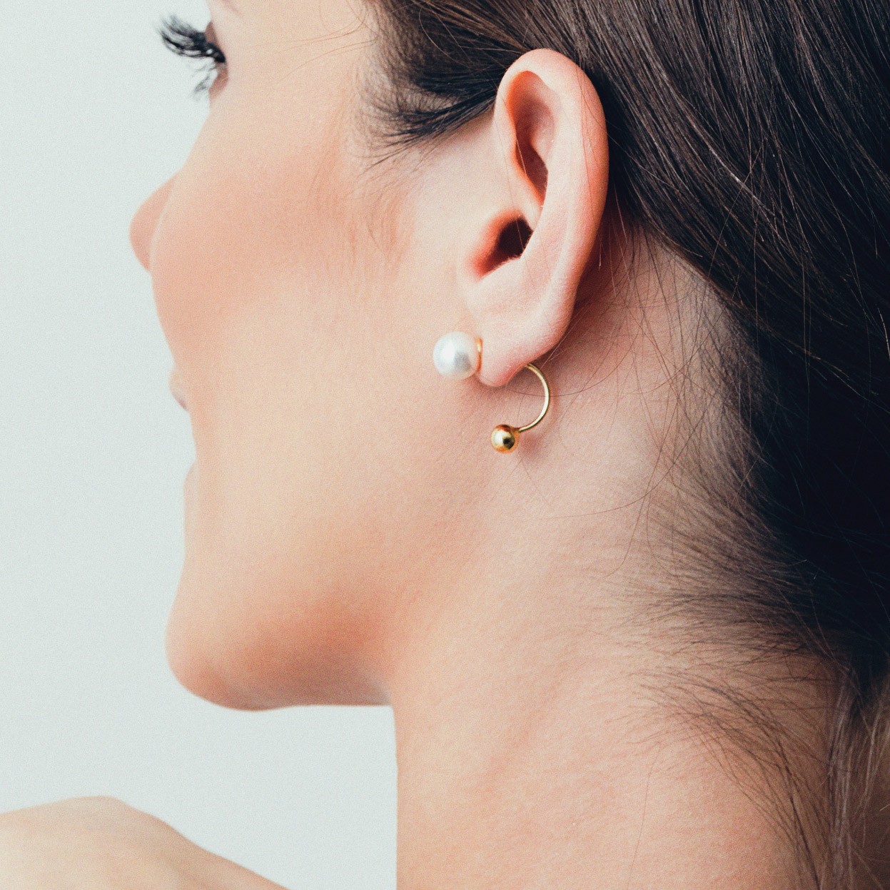 Boucles d'oreilles avant et arrière avec perles Swarovski