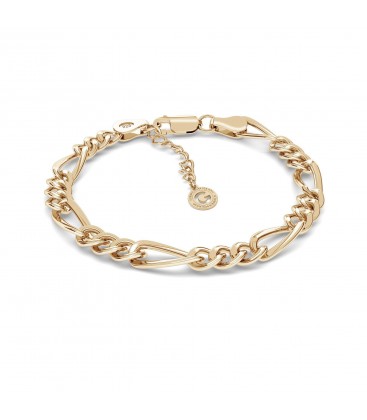 Figaro chain bracelet with pearls MON DÉFI, Silver 925