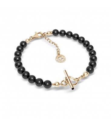 Swarovski black pearls bracelet charms base, Silver 925