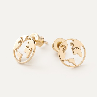 Globe hoop earrings T°ra'vel'' sterling silver 925
