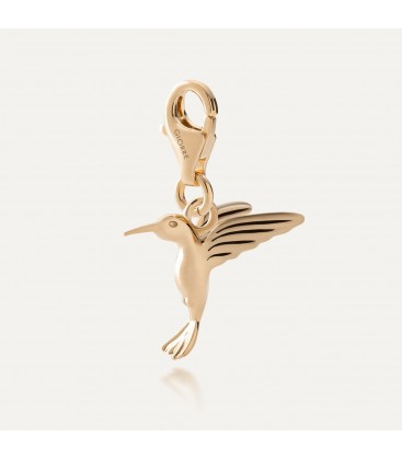 Humming-bird pendant charms bead, sterling silver 925