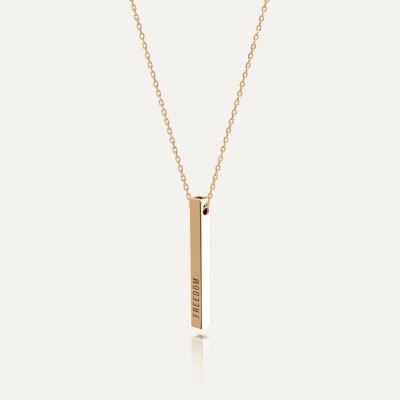 RECTANGLE TUBE 2,7 cm necklace 925 with engraving