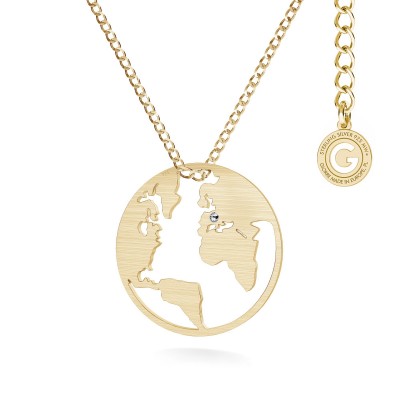 T°ra'vel'' Necklace - Globe, Silver 925 curb chain