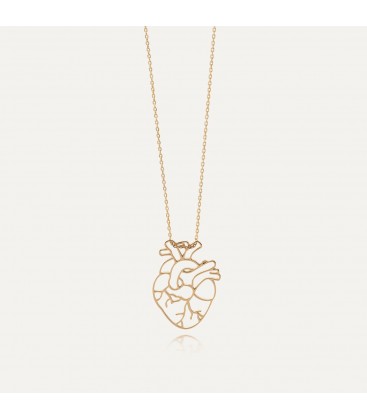 Necklace - anatomic heart, sterling silver 925