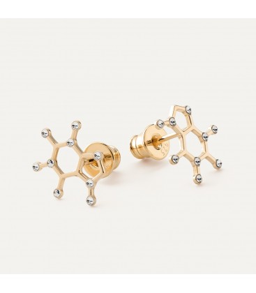 Coffeina earrings with crystals chemical formula sterling silver