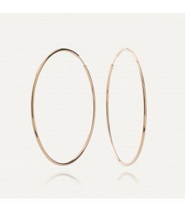 Silver round hoop earrings 6,5 cm for charm