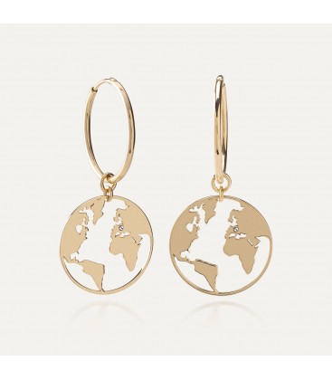 Globe hoop earrings sterling silver 925