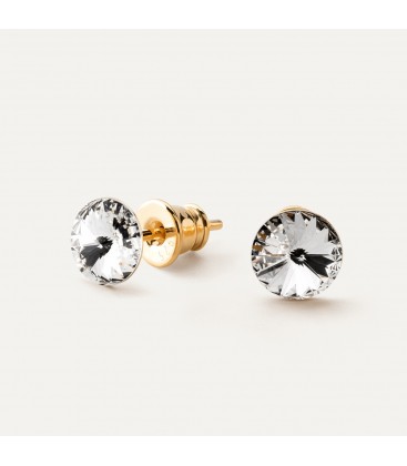 Rivoli 6 mm post earrings, sterling silver 925