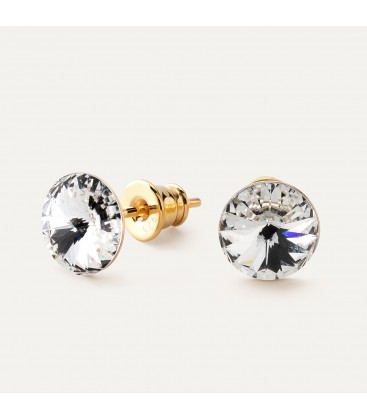 Rivoli 8 mm post earrings, sterling silver 925