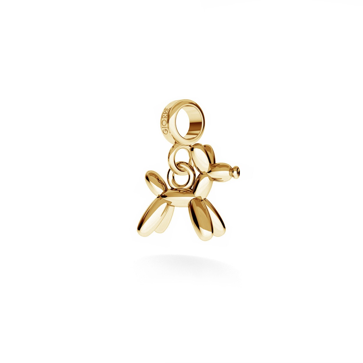CHARM 138, BALLOON DOG, STERLING SILVER (925) RHODIUM OR GOLD PLATED