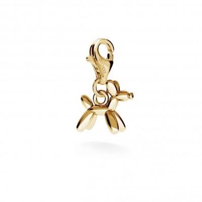 CHARM 138, BALLOON DOG, STERLING SILVER (925) RHODIUM OR GOLD PLATED