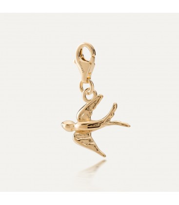 CHARM 41, SWALLOW, SILVER 925,  RHODIUM OR GOLD PLATED