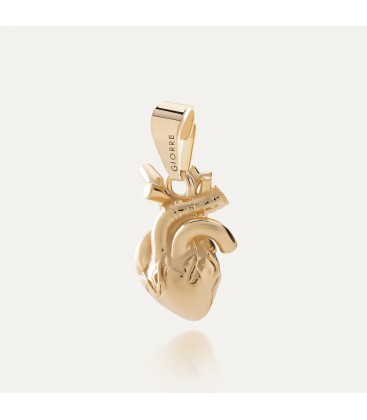 CHARM 139, HUMAN HEART, STERLING SILVER (925) RHODIUM OR GOLD PLATED