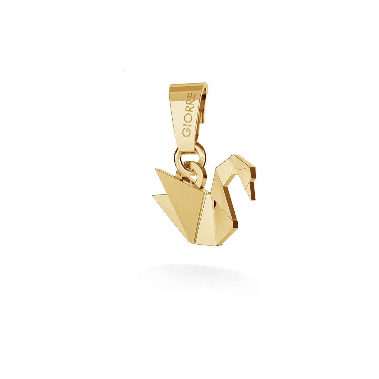 CHARM 38, ORIGAMI SWAN, SILVER 925,  RHODIUM OR GOLD PLATED