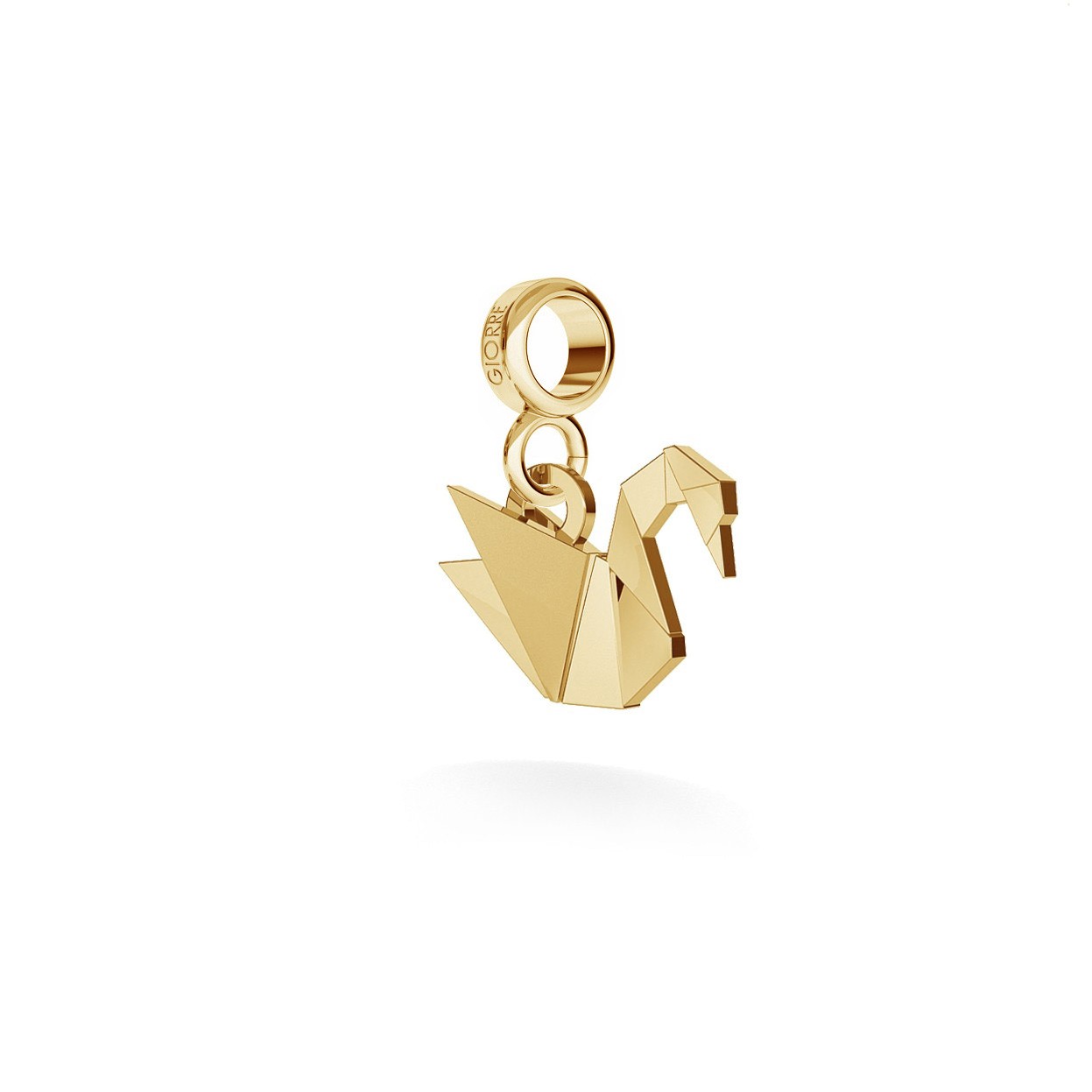 CHARM 38, ORIGAMI SWAN, SILVER 925, RHODIUM OR GOLD PLATED
