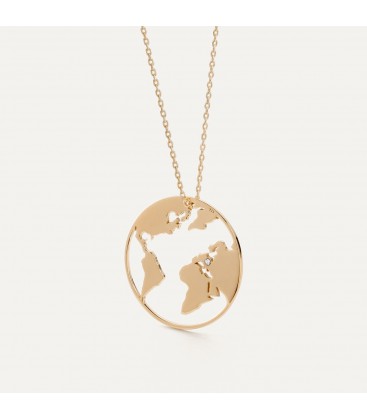 Necklace - Globe, sterling silver 925