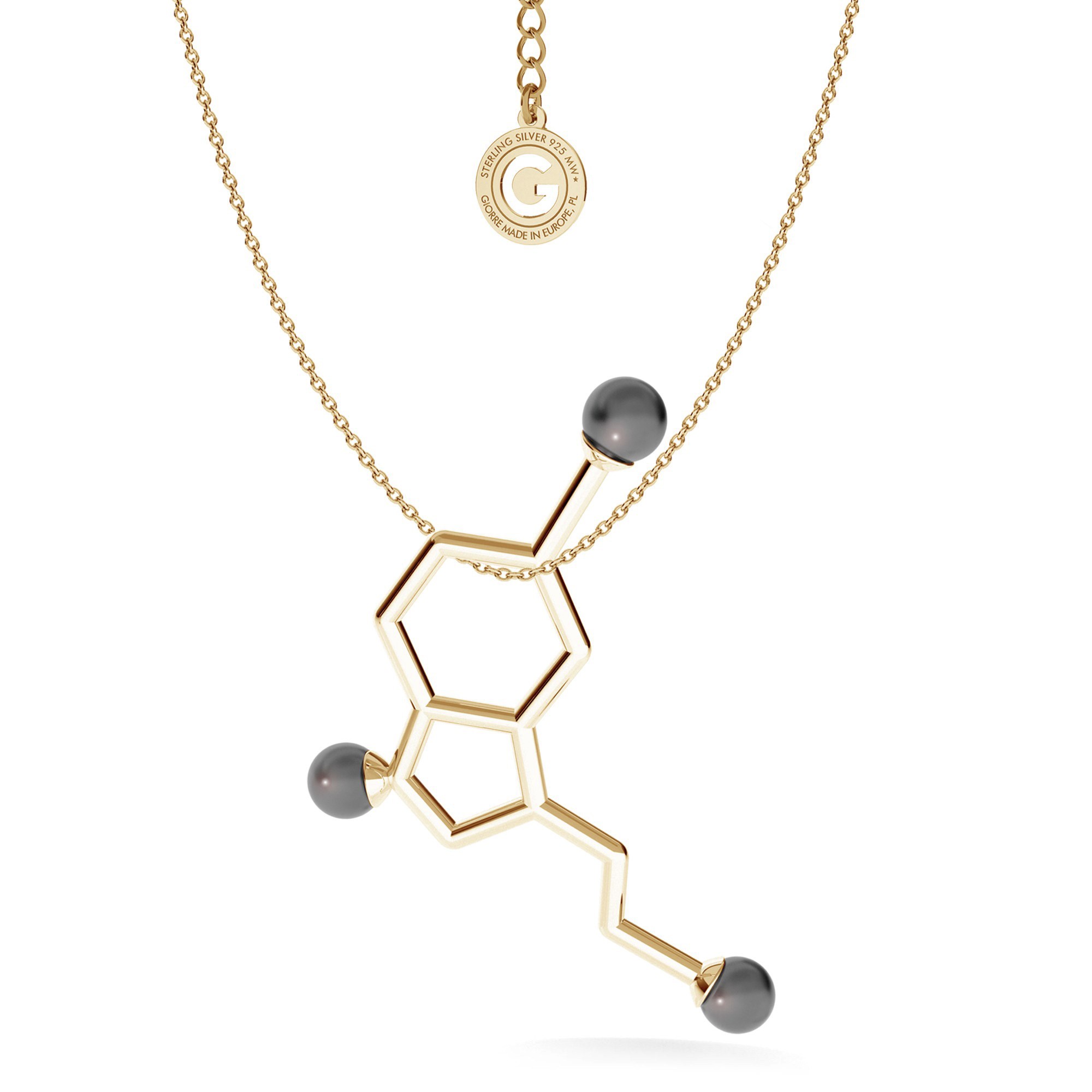 Serotonin with pearls necklace chemical formula