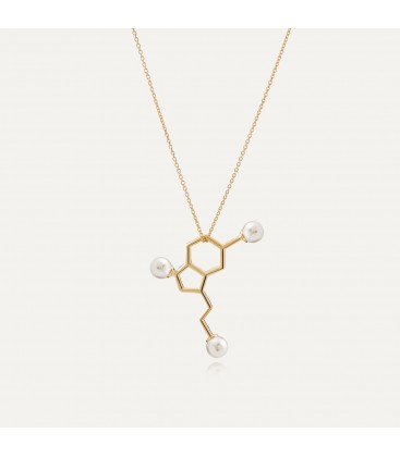 Serotonin necklace with large pearls, sterling silver 925