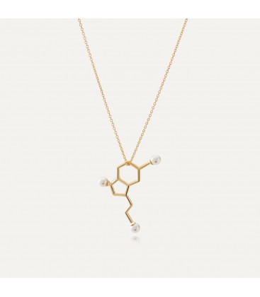 Serotonin with pearls necklace, sterling silver 925
