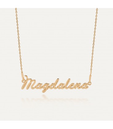 SIMPLE STYLE NAME NECKLACE, RHODIUM OR 24K / 18K GOLD PLATED