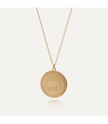 Taurus zodiac sign necklace, silver 925