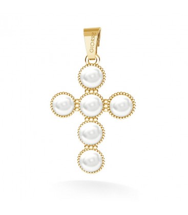 Cross pendant with GAVBARI pearls, silver 925 & GAVBARI