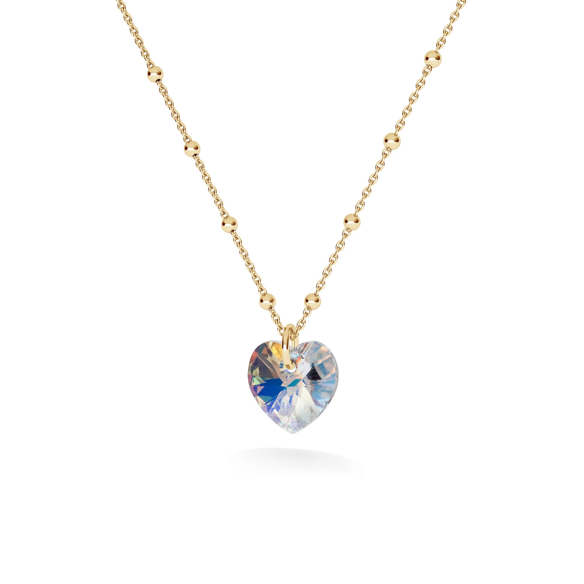 GOLD PLATED NECKLACE WITH HEART SWAROVSKI CRYSTALS