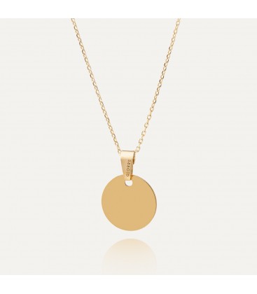 NECKLACE WITH ROUND TAG PENDANT ENGRAVING 585 14K, MODEL 25