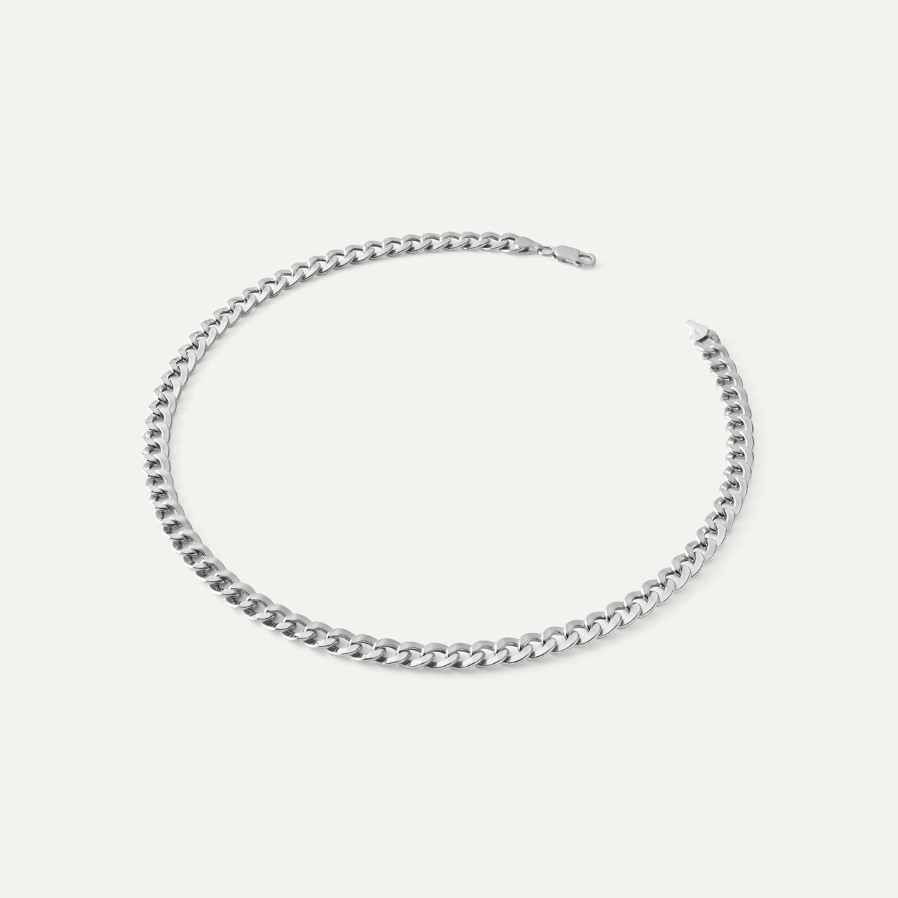 SILVER CHAIN NECKLACE CURB CHOKER 925